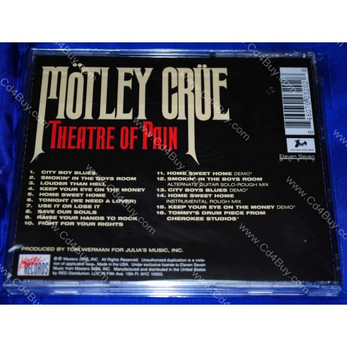 Patch Tissé Motley Crue « Theater Of Pain » - Écusson Sous Licence Officielle, 100% Polyester, à Coudre Ou Coller